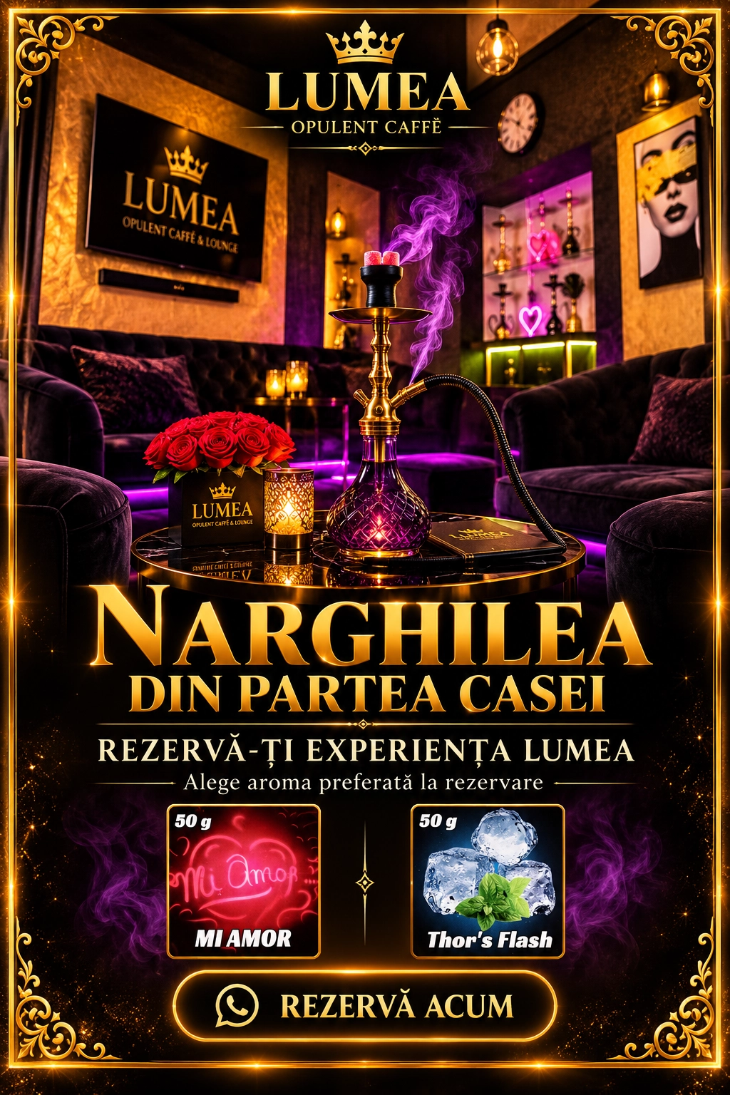 Narghilea din partea casei la LUMEA Opulent Caffè